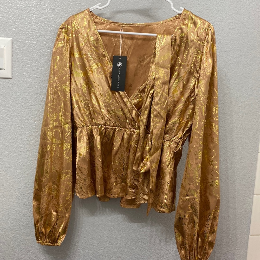 Kara and Kate Gold Floral Blouse